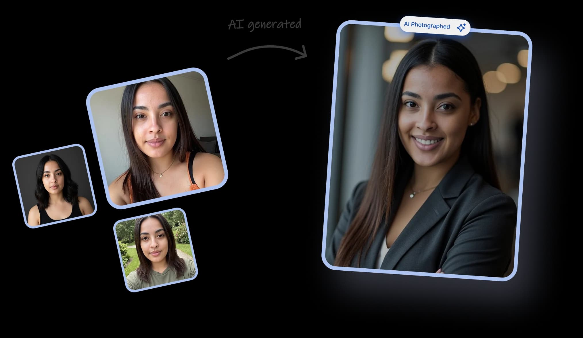 AI headshot transformation showcase